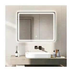 제조 업체는 뜨거운 벽걸이 형 Led 메이크업 거울 Led 조명으로 사용자 정의 크기의 욕실 거울을 판매
