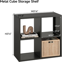 Zwarte modulaire combinatie boekenkast opbergkast verdikte plaat multi-kubus organizer voor woonkamer slaapkamer huis meubilair