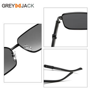 Nouvelles lunettes de soleil polarisées de style européen et américain, monture carrée, unisexe, métal, UV400, verres TAC noirs, miroir de conduite - Product Image 4