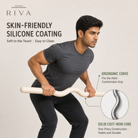 Barre de musculation réglable RIVA 15-25 lb en silicone et fer – Équipement de fitness durable pour la maison, la gym et le yoga