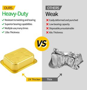 Contenants en aluminium de 184*128 mm, thermoscellables, pour plats à emporter - Product Image 2