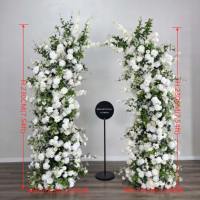 Arche de fleurs de mariage personnalisée DKB, ensemble de toile de fond de mariage, arche de fleurs artificielles en soie de luxe pour la décoration de mariage en extérieur