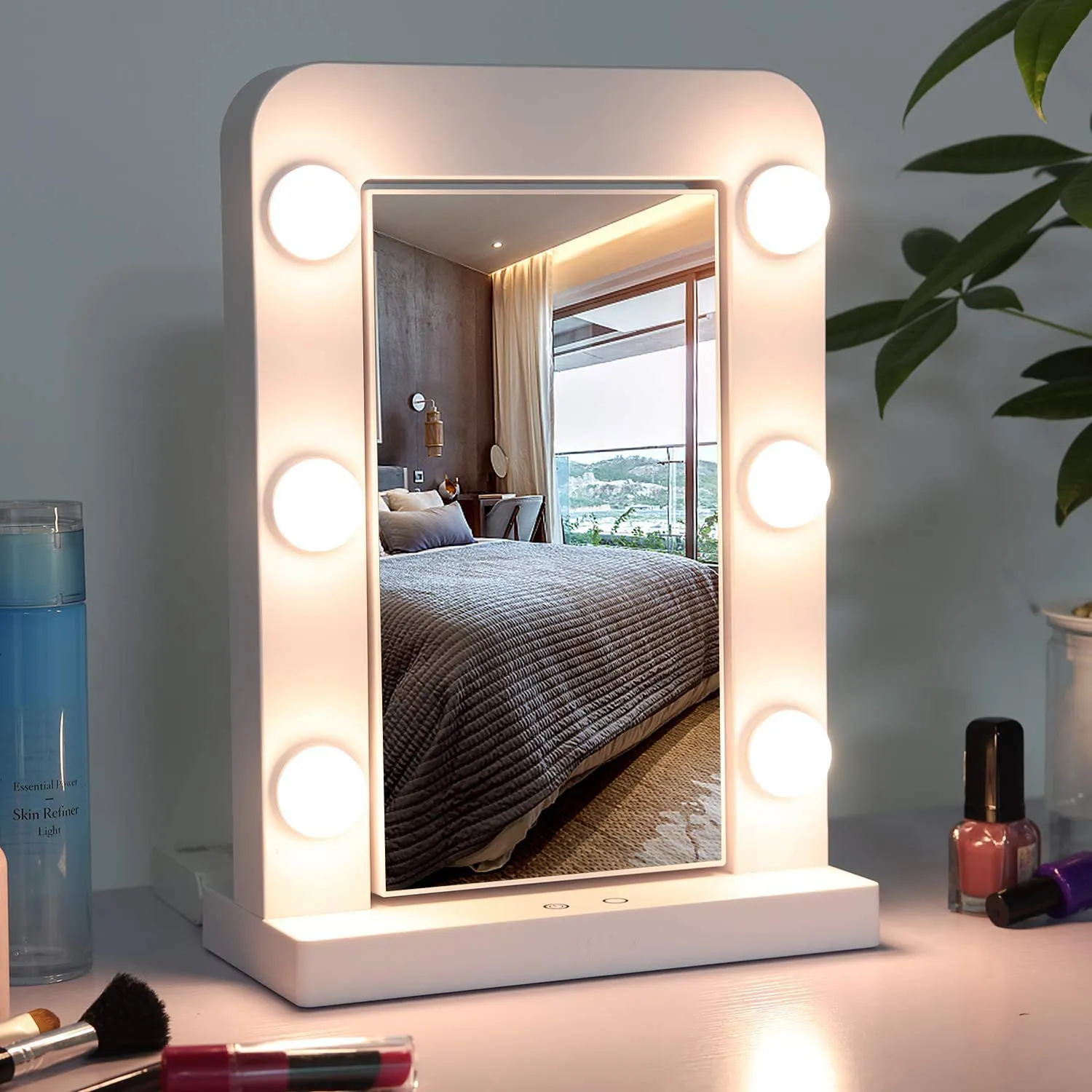 New Product Makeup Vanity Hollywood 360 Rotation 3X magnifying Mirror Make up Mirrors with Lights