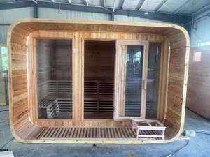 Diseño personalizado moderno 4-6 personas al aire libre cedro rojo cicuta SALA DE Sauna sólida 12KW vapor seco gimnasio fuente 220V Panel de Control Villas - Product Image 2