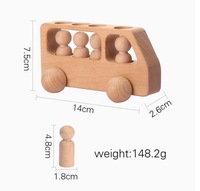 Juego de Juguetes Educativos de Madera con Forma de Hombrecito, 4 Piezas en 1, para Bebés y Niños Pequeños, para Agarrar, Agitar las Manos y Empujar Carritos