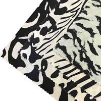 Tissu satiné en maille à imprimé numérique motif animal noir et blanc, 95 % polyester, 5 % élasthanne, pour doublure de vêtements d'extérieur pour filles, 100 % polyester