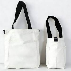 Sac fourre-tout en toile avec logo personnalisé imprimé, taille carrée, fermeture éclair, poche boutonnée, sac de shopping en coton, sac de plage écologique - Product Image 1