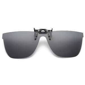 Square Polarized <b>Clip</b>-On Sunglasses UV400 Metal <b>Frame</b> Resin Lens Unisex For Driving And Outdoor Use - Product Image 3