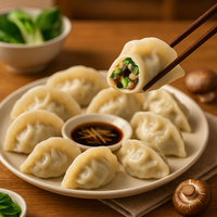 Dumplings (Jiaozi) de Cebollino y Huevo Sanqua, Bocadillo Salado Hecho a Mano con Grano de Trigo Blando en Bolsa, para Cocinar al Vapor/Frituras/Solar, Ideal para Cualquier Momento del Día