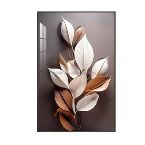 Décorations murales 3D en forme de fleurs pour salon, personnalisables, en bois, plastique, alliage d'aluminium, LED en option, peintures de la marque Trustek - Product Image 1