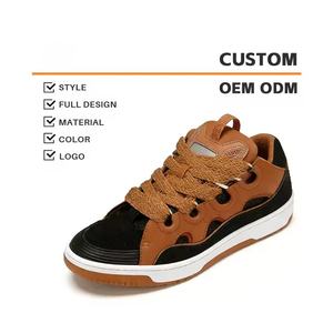 Sneakers de sport décontractées en cuir véritable sur mesure de luxe, respirantes, à bout fermé, pour hommes et femmes - Product Image 4