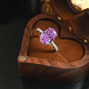 Cắt màu tím <span class=keywords><strong>Lithium</strong></span> rạng rỡ Zircon so sánh với đá hoa lớn hình bầu dục Zircon sang trọng thời trang mở Vòng trang sức bên - Product Image 5
