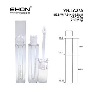 Tube carré transparent vide pour brillant à lèvres, flacon en plastique transparent pour huile à lèvres, emballage cosmétique personnalisé avec logo pour gloss à lèvres - Product Image 2