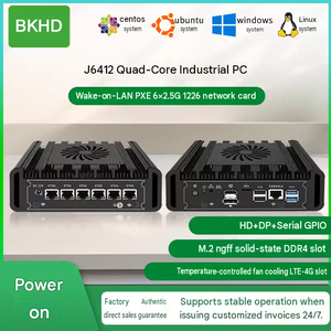 BKHD J6412 N150 N300 มินิพีซีอุตสาหกรรม 6 พอร์ต LAN 2.5G อุปกรณ์เครือข่าย Intel I226V - Product Image 1