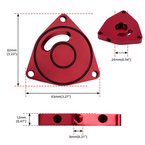 Joint de plaque de soupape d'échappement de turbocompresseur en alliage d'aluminium rouge pour Honda Civic 1.5T 2015-2021 - Product Image 3