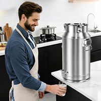 Bidon hermétique en acier inoxydable SS304 de 15L, 20L, 35L, 48L, 88L (5,28 gallons) – Seau, bidon, distributeur d'eau, bidon à lait, bidon à huile et à vin