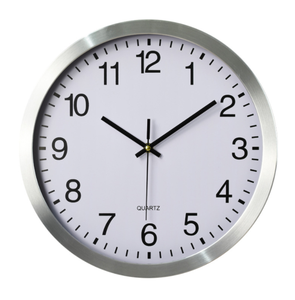 Custom Company Name Aluminum Quartz Round <b>Clock</b> Wall Metal - Product Image 1