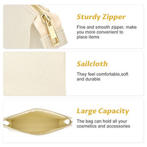 2025 özelleştirilmiş tuval kozmetik çantası fermuar kapatma moda seyahat çanta kişiselleştirilmiş Logo kaliteli kişiselleştirilmiş kozmetik çantası - Product Image 4