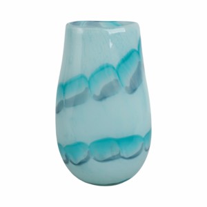 Vaso decorativo in vetro blu costiero per soggiorno, camera da letto, ufficio, decorazioni per la casa - Product Image 1