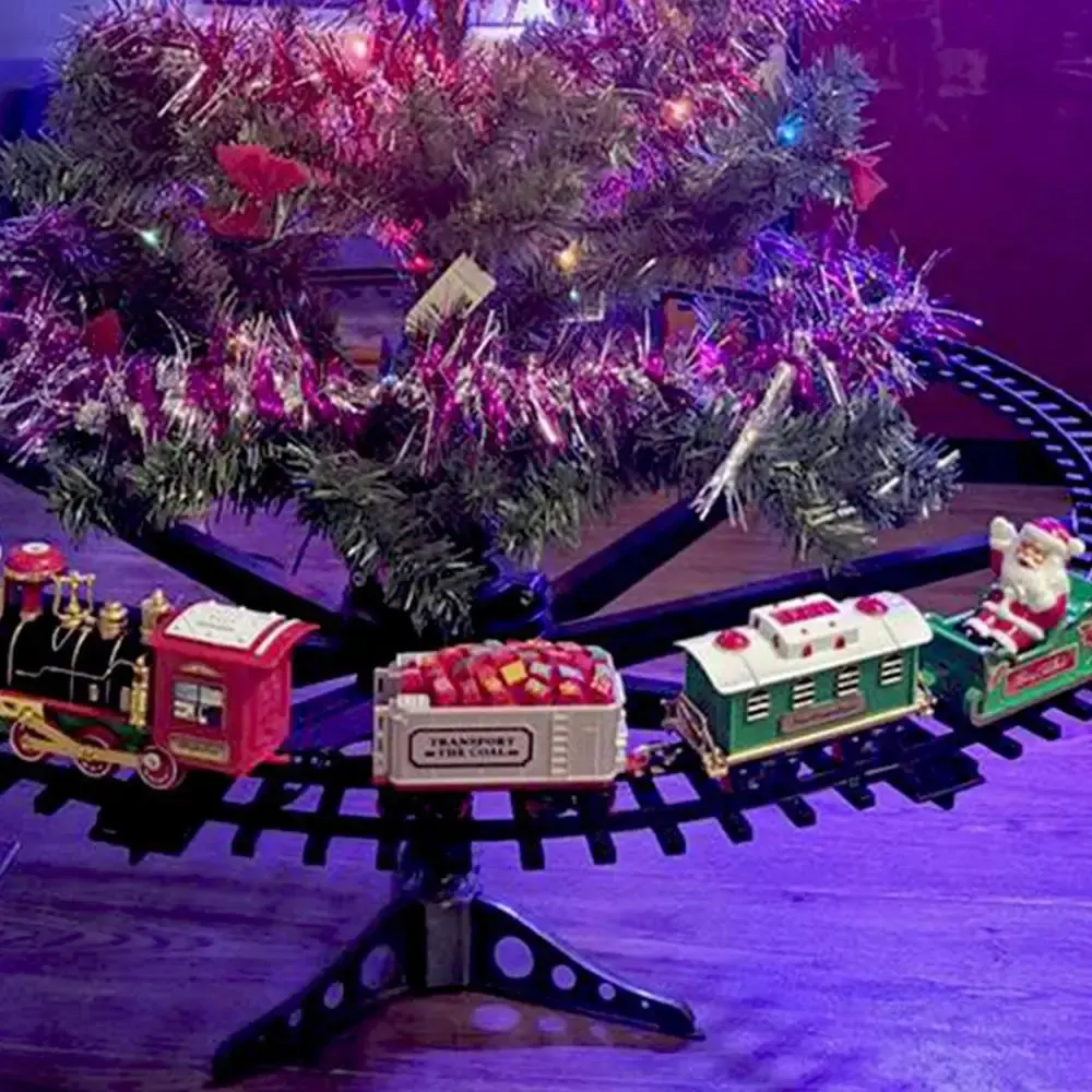 Klassisches Zug-Schienenfahrzeug-Set Kinder elektrische Hochgeschwindigkeits-Schienenbahnen LED-Lichter Musik Ton Modell-Spielzeug Geschenk für Kinder