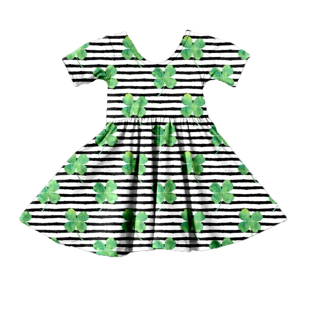 make your own print Baby Valentine's Day Dresses kids St patrick days clothing Cute Spring Easter twirl Girls clothes