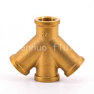 Best Verkochte Gesmede Messing 4 Manieren Draadfittingen Sanitair Schroefdraad Buisfittingen Halve Inch 1/2 - Product Image 1