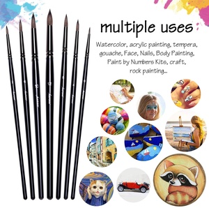 Fuumuui Nouveau Set de 7 Pinceaux Ronds à Pointe Fine Personnalisés en Poils de Vison Kolinsky pour <span class=keywords><strong>Aquarelle</strong></span> et Fournitures Artistiques - Product Image 6