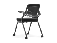 Chaise de formation pliable pour étudiants avec tablette d'écriture et roulettes amovibles pour salle de classe et salle de réunion