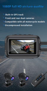 Caméra de tableau de bord pour moto, 3 pouces, 1080P, double objectif, WiFi et GPS, DVR, étanche, antichoc, enregistreur vidéo avant et arrière - Product Image 4