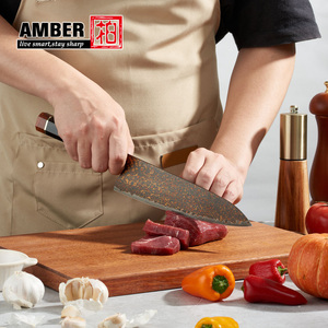 Bộ dao bếp Nhật Bản 37 lớp thép Damascus đồng ba màu, chất lượng cao, cán gỗ - Product Image 4