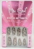 Unghie finte MxGol in acrilico con stampa leopardata, lunghezza media, 24 pezzi con colla per nail art. - Product Image 3