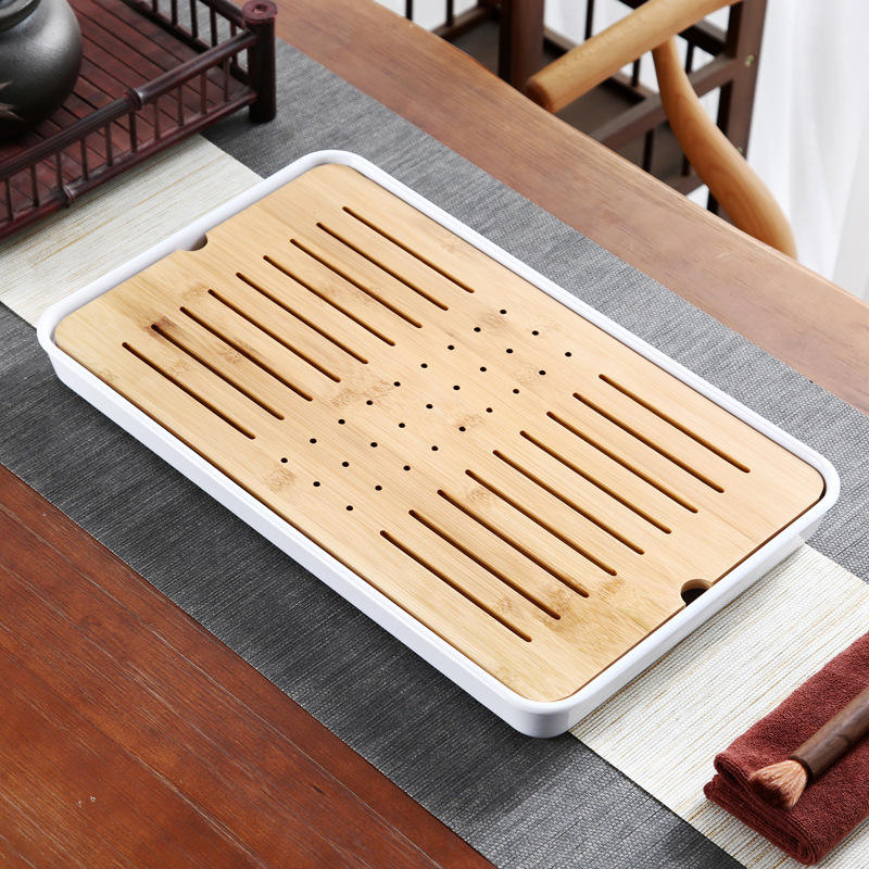 Unité de rangement/présentation rectangulaire blanche, 43*26cm