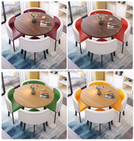 Ensemble Table et Chaises Rondes Style Design Moderne Mobilier de Restaurant Cantine Café Table et Chaise Fast Food pour Salon de Café