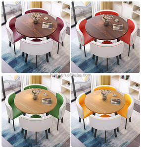 Set di Arredamento per Ristorante con Tavolo Rotondo e Sedie in Stile Moderno per Mensa Caffetteria e <span class=keywords><strong>Fast</strong></span> <span class=keywords><strong>Food</strong></span> - Product Image 5