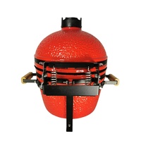 Barbecue argentin 16 pouces en céramique rouge en forme de Kamado avec rôtissoire sur table pour la cuisson de kebab