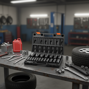 Jeu de douilles à chocs Db Wholesale, 19 pièces, 1/2 pouce, Cr-V, profondes, 6 points, pour réparation de véhicules lourds - Product Image 2