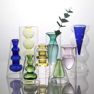 双壁高硼硅芦苇扩散器玻璃瓶水晶家居装饰玻璃花瓶