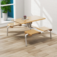 Ensemble de table à manger rectangulaire moderne de luxe en bois RSD pour restaurant, 4 chaises - Mobilier de restaurant à usage commercial de haute qualité