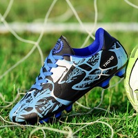 Chaussures de Football Pas Cher pour Enfants, Adolescents et Adultes - Crampons de Football pour Garçons, Baskets à Longs Crampons