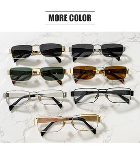 Gafas de Sol de Diseño Cuadrado Pequeño con Montura Metálica de Lujo, Personalizables, Casuales, para Hombre y Mujer, con Protección UV400 - Product Image 4