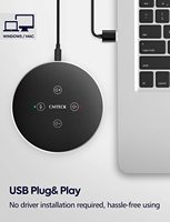 CMTECK ZM350 Microphone de table de conférence avec haut-parleur USB de bureau avec omnidirection pour salon Skype