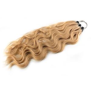 Extensiones de Cabello Ondulado de Crochet, Cabello Humano 100% Natural con Cutícula Completa, Rubio Miel 27, Tira de Crochet de 100g, Extensiones de Cabello con Ondas Naturales - Product Image 3