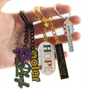 Llavero de metal personalizado con logo de marca, esmalte de dibujos animados, cadena flotante, promocional - Product Image 3
