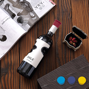 Tapón de botella de vino de silicona de grado alimenticio multicolor, tapa fresca a prueba de fugas con utensilios de tapa de botella de vino tinto - Product Image 5