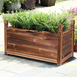 Bac de plantation surélevé en bois robuste pour extérieur, kit de jardinage pour cour - Product Image 3