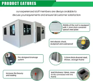 Maison <span class=keywords><strong>conteneur</strong></span> extensible étanche 40 pieds et 20 pieds à <span class=keywords><strong>prix</strong></span> abordable, préfabriquée moderne en kit pour bâtiments de jardin - Product Image 6