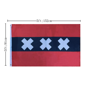 Vente en gros grand design personnalisé toute taille de haute qualité 100% polyester 3 * 5ft drapeaux de bannière de pays national d'<span class=keywords><strong>Amsterdam</strong></span> - Product Image 2