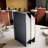 Couverture de menu en cuir Pu A4/ 8.5X11 pouces pour hôtels et restaurants