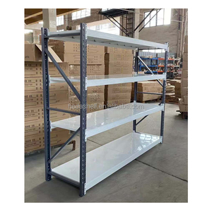 Factory 4-Layer Boltless Adjustable Rack 500kg Corrosion Protected Garage Warehouse Heavy Duty Racks &amp; <strong>Industrial</strong> <strong>Shelving</strong> <strong>Units</strong> - Product Image 2