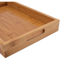 Bambou Rectangulaire Plateau De Rangement Ensemble Cuisine Table Basse En Bois Restaurant Bar Petit Déjeuner Plateau De Nourriture
